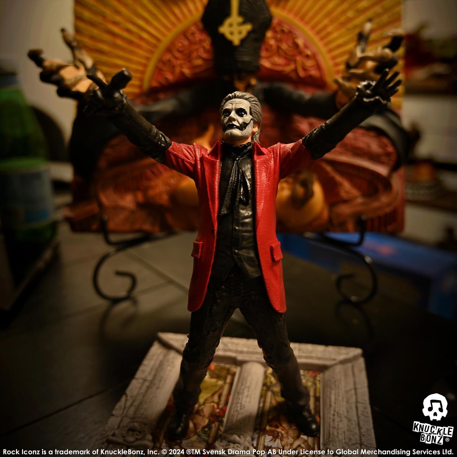 Ghost Papa Emeritus IV Red Jacket KnuckleBonz Statue
